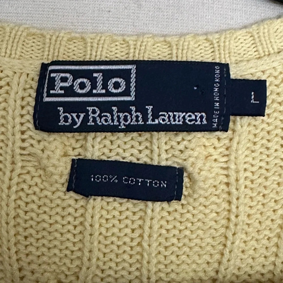 Vintage Polo RALPH LAUREN Cable Knit Sweater Vest Golf Sporty Preppy Size Large - Picture 7 of 10
